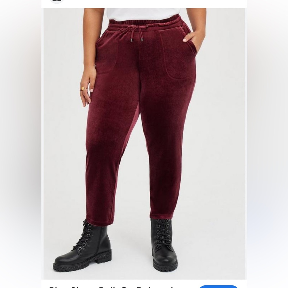 Torrid Deep Red‎ Velvet Joggers Large